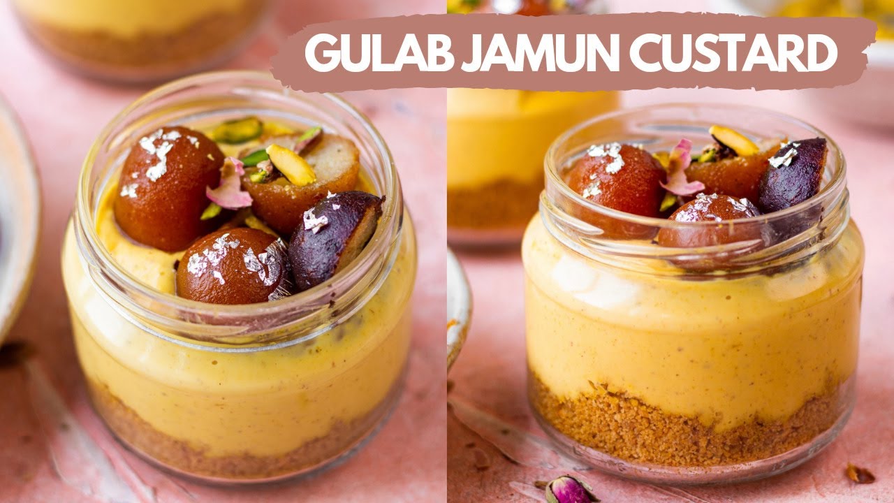 Custard Cups with Gulab Jamun | Indian Dessert Recipes - No Bake, Eggless | Holi special recipe
