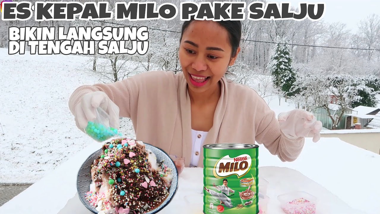 BIKIN ES KEPAL MILO PAKE SALJU NIKMAT BANGET 🤤