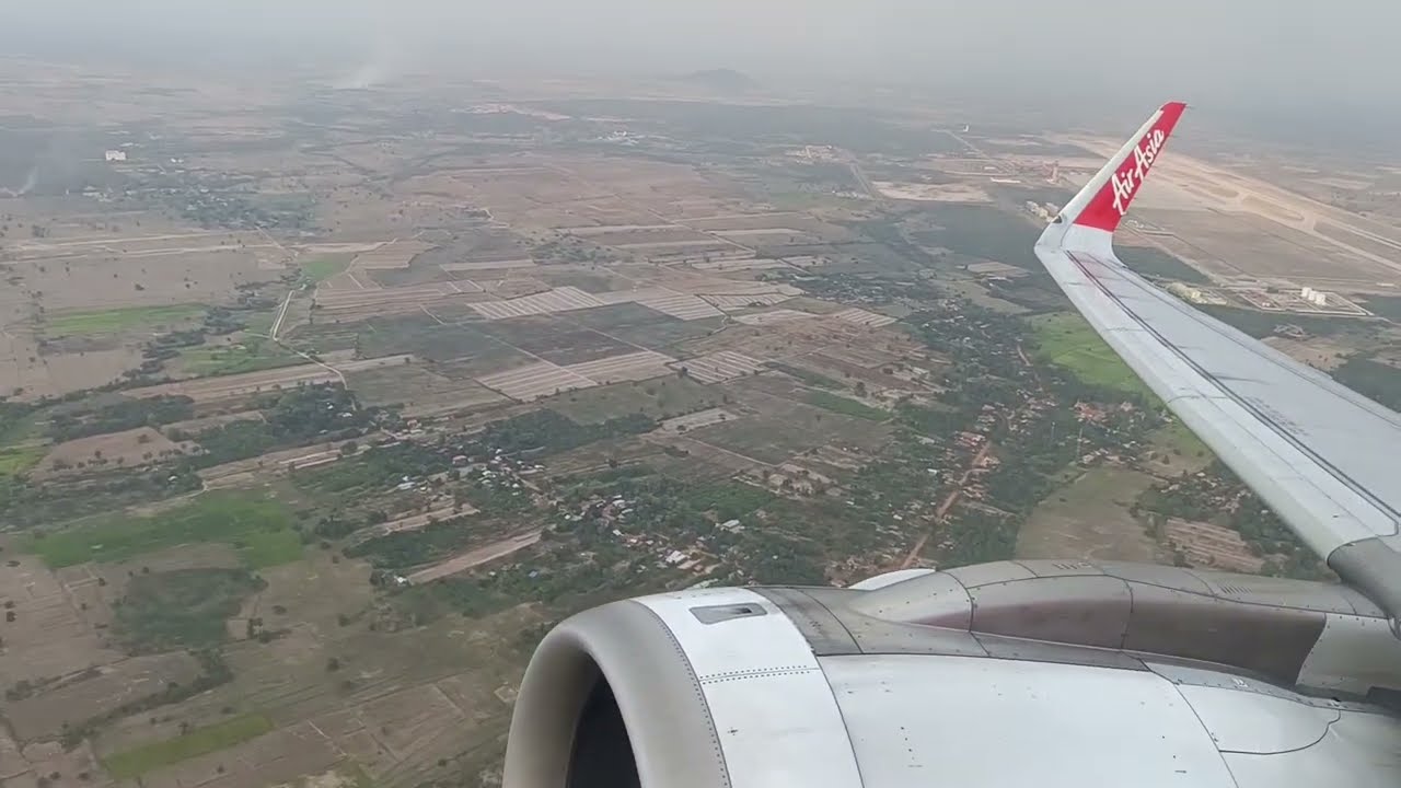 Takeoff from Siem Reap Angkor Airport | Thai AirAsia | Airbus A320neo