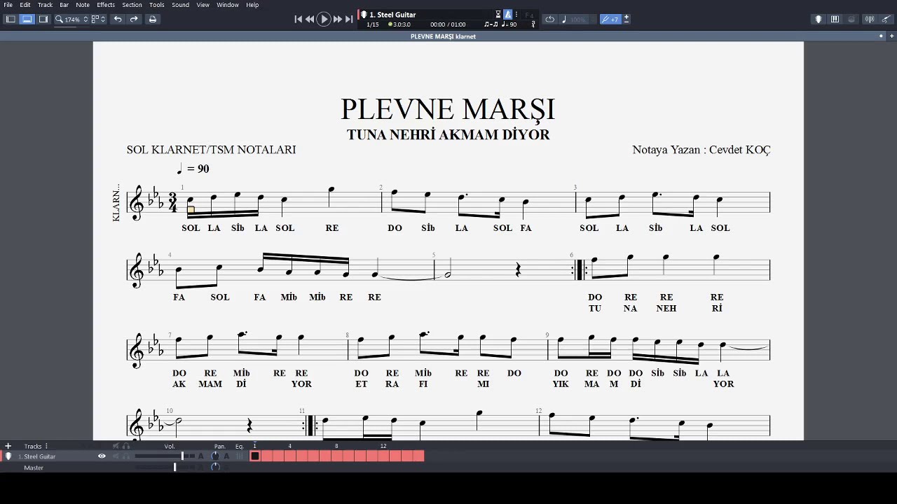 PLEVNE MARŞI  - TUNA NEHRİ NOTA