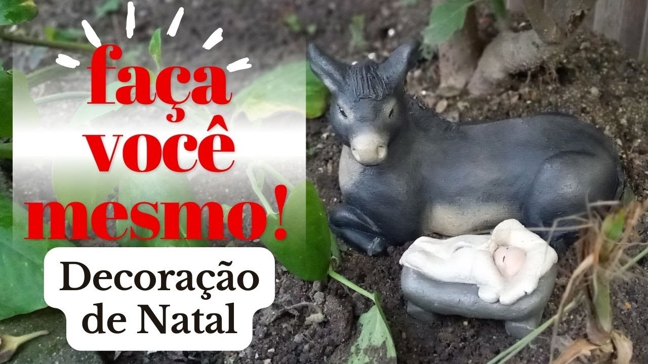 O BURRINHO E JESUS / DECORAÇÃO DE NATAL FEITO COM CIMENTO