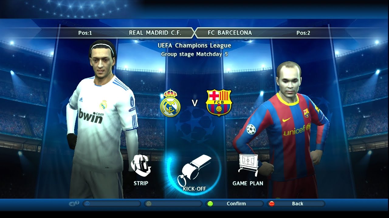 PES 2011 UEFA Champions League Group stage 5 REAL MADRID C.F. VS FC BARCELONA 