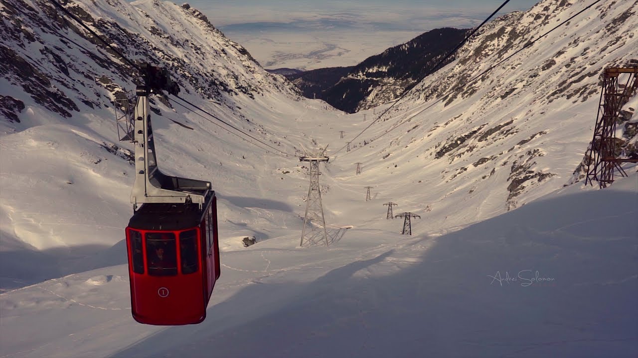 Transfăgărășan under snow, Bâlea lake and the ice hotel , Romania