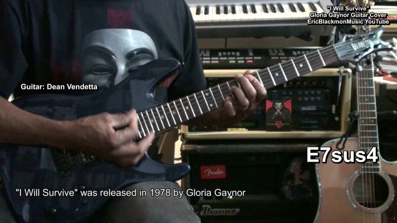 Gloria Gaynor I Will Survive Electric Disco Play Along Cover With Chord Names @EricBlackmonGuitar
