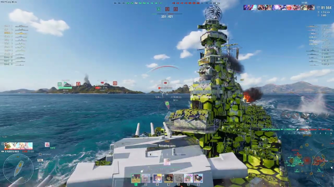 World of Warships: Full Round of T10 USS Puerto Rico (UYGLZ-Music: When The MM Fully Drunk 💔)