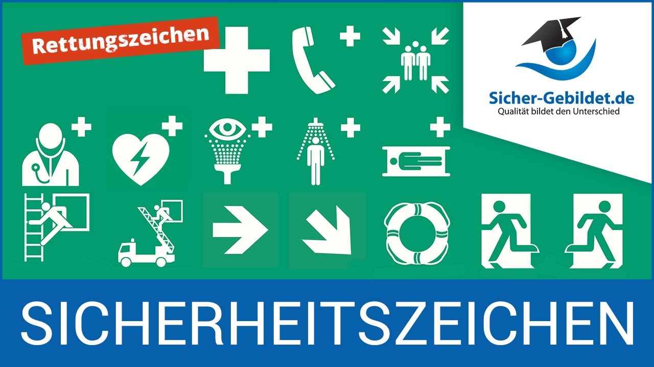 Sicherheitszeichen: Rettungszeichen als Übersicht