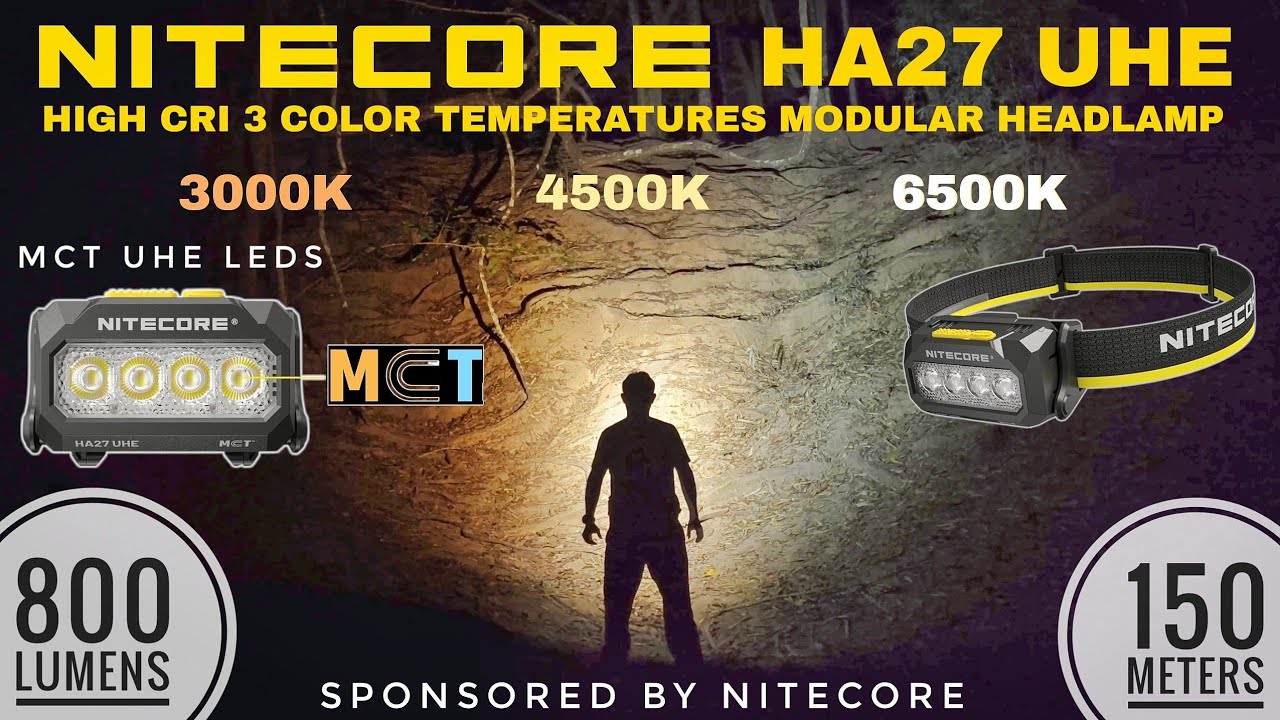 Nitecore HA27 UHE MCT — легкий налобный фонарь с 3 цветовыми температурами (аналог UT27 UHE MCT).