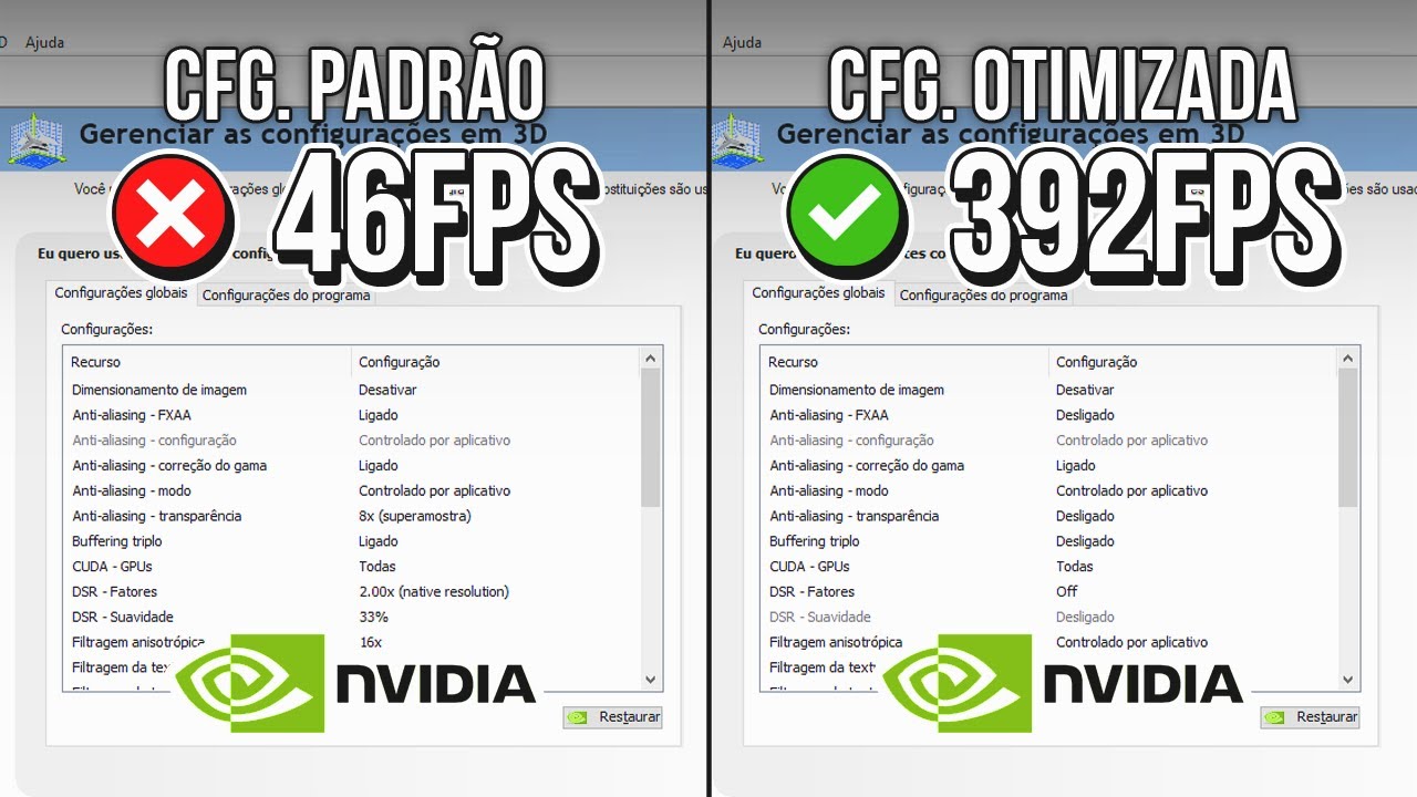 PAINEL NVIDIA: MELHOR CONFIGURAÇÃO PARA MÁXIMO DESEMPENHO E FPS | Otimizar Placa de Vídeo NVIDIA