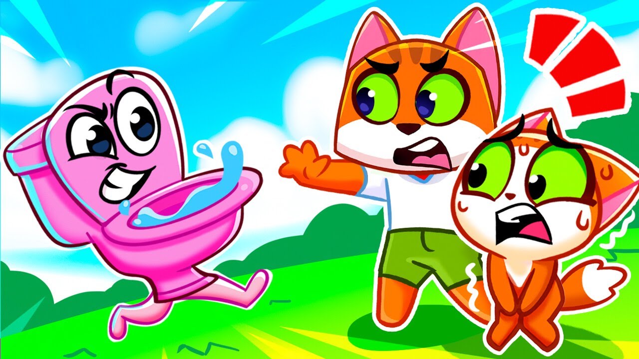 What's Wrong With the Toilet | Don't Put Toys in the Potty | Toddler Cartoons | Purr-Purr Stories