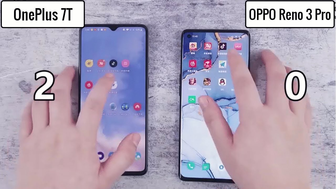 OnePlus 7T VS OPPO Reno 3 Pro || Speed Test Comparison ||【Known Mobile】