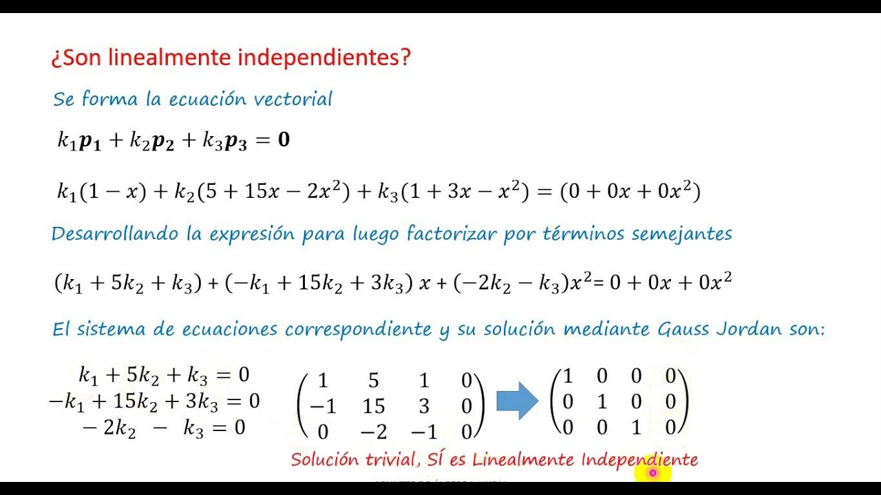 Base y Dimensi&oacute;n de un Espacio Vectorial