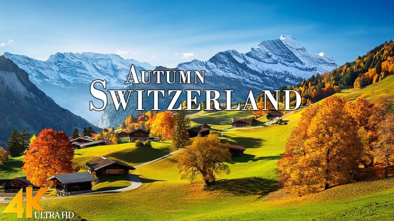 Autumn Switzerland 4K Ultra HD • Enchanting Autumn, Scenic Relaxation Film with Calming Music.