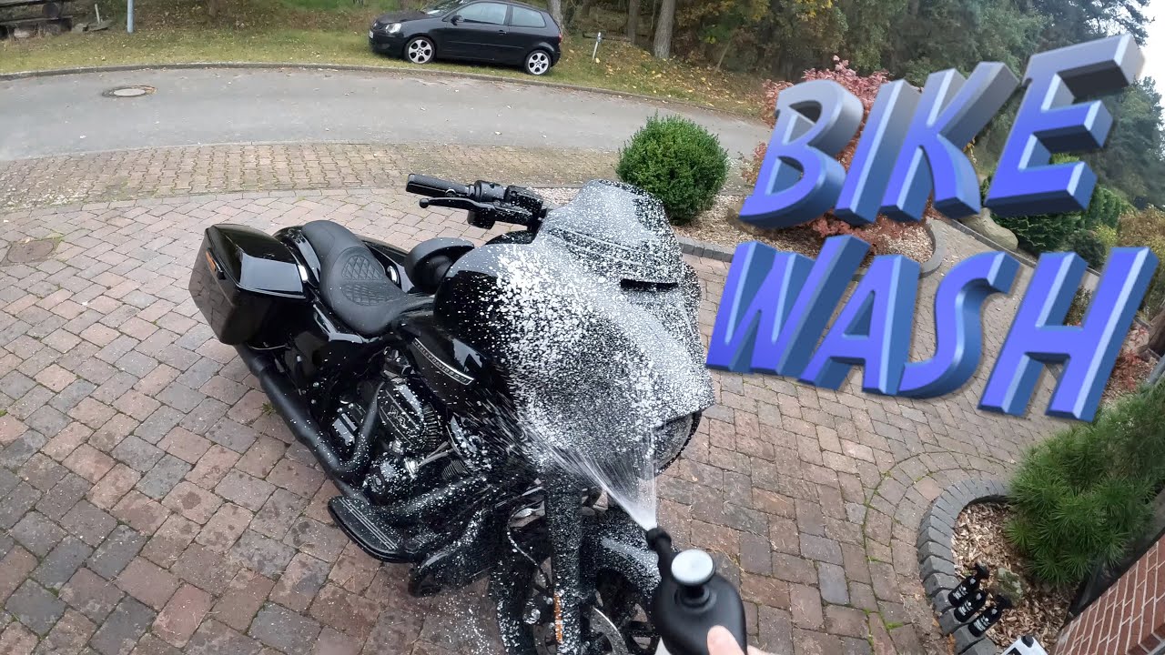 Harley Davidson Street Glide waschen / Motorradwäsche / Winterfest / MotoVlog