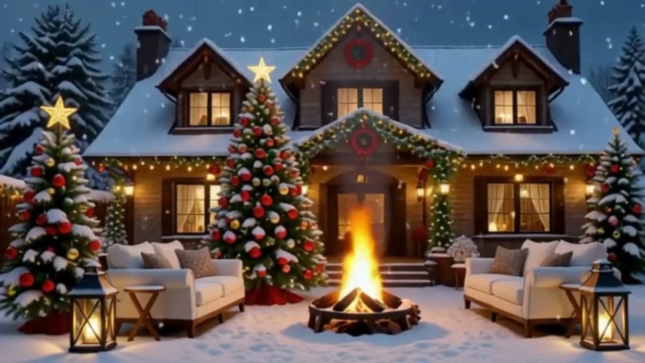 KAR YAĞMA VE ATEŞ YANMA MANZARASI ( 1 SAAT ) - A SCENE OF SNOW FALLING AND FIRE BURNING ( 1 HOUR )