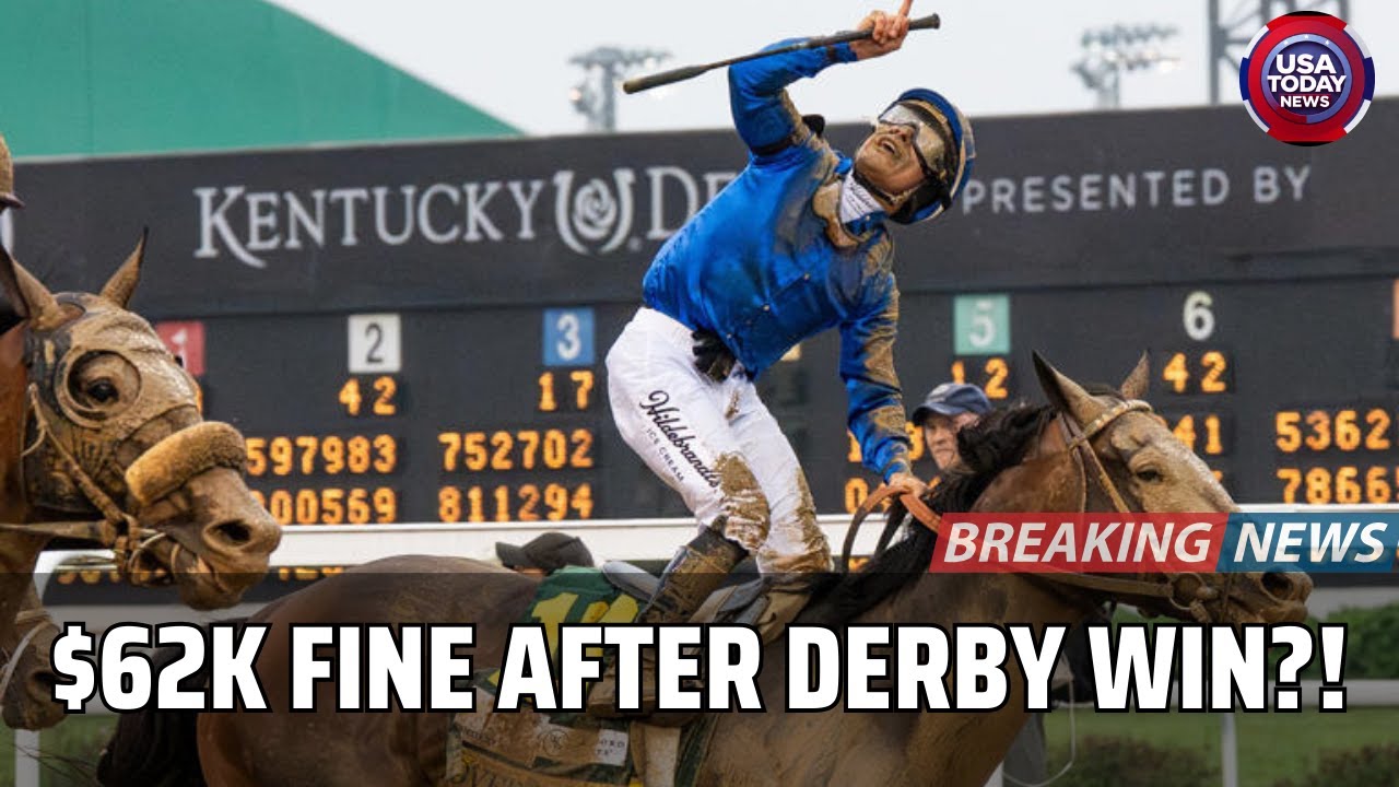 Junior Alvarado Fined $62,000 After Derby Win on Sovereignty | Whip Rule Violation । USA TODAY NEWS