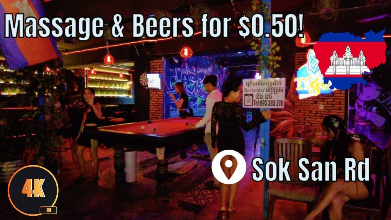 🍻 Sok San Road 4K Walk – $0.50 Beers & Hidden Gem Bars in Siem Reap 🇰🇭✨