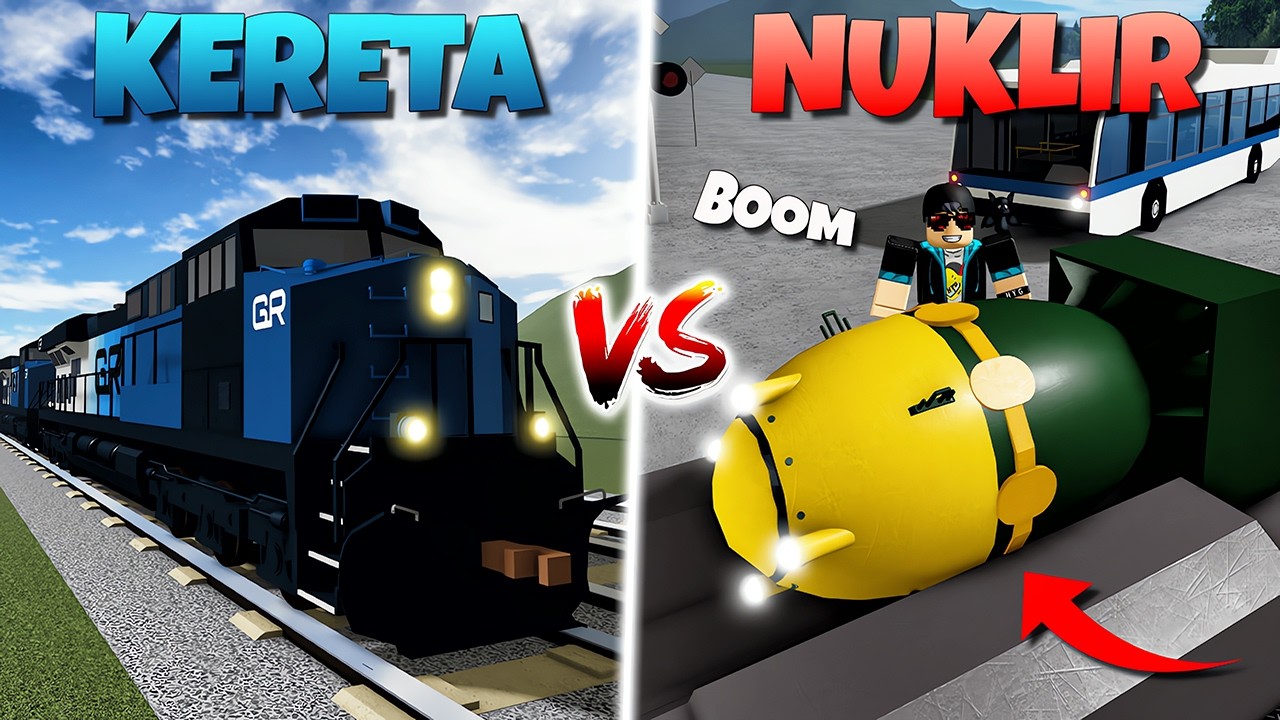 DUARRR 1000%!! Uji Coba KERETA VS NUKLIR Terkuat Raksasa 🔥💀🔥 | Train Vs Car Ultimate Indonesia