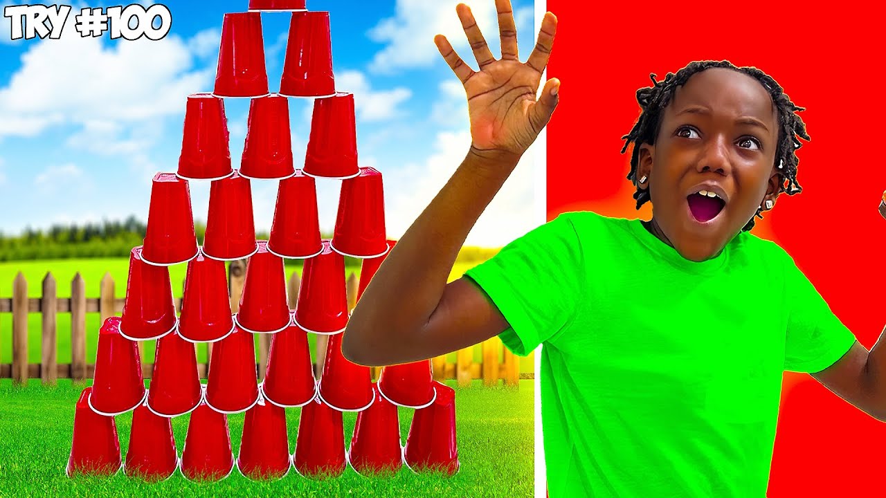 Siah Builds a MASSIVE Cup Tower, It Did Not End As Expected 😱
