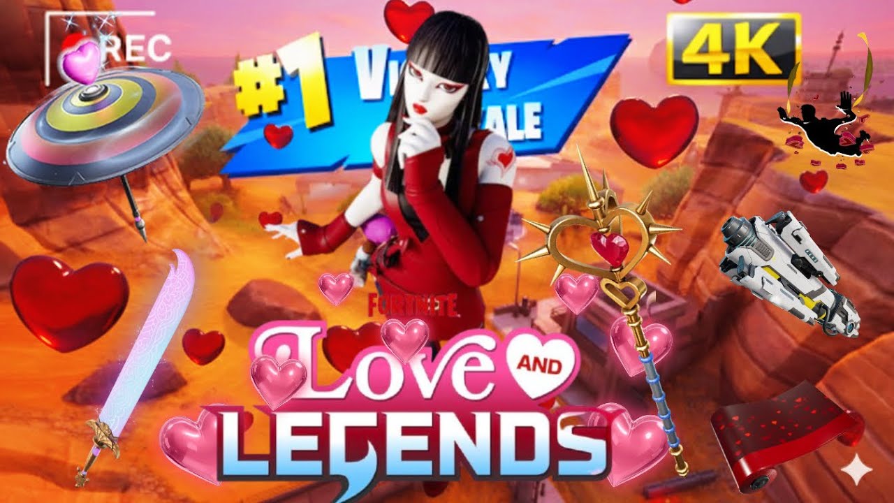 New Fortnite X Love & Legends | Happy Valentine’s Day Combo Crossheart Skin | Victory Royale 4K 