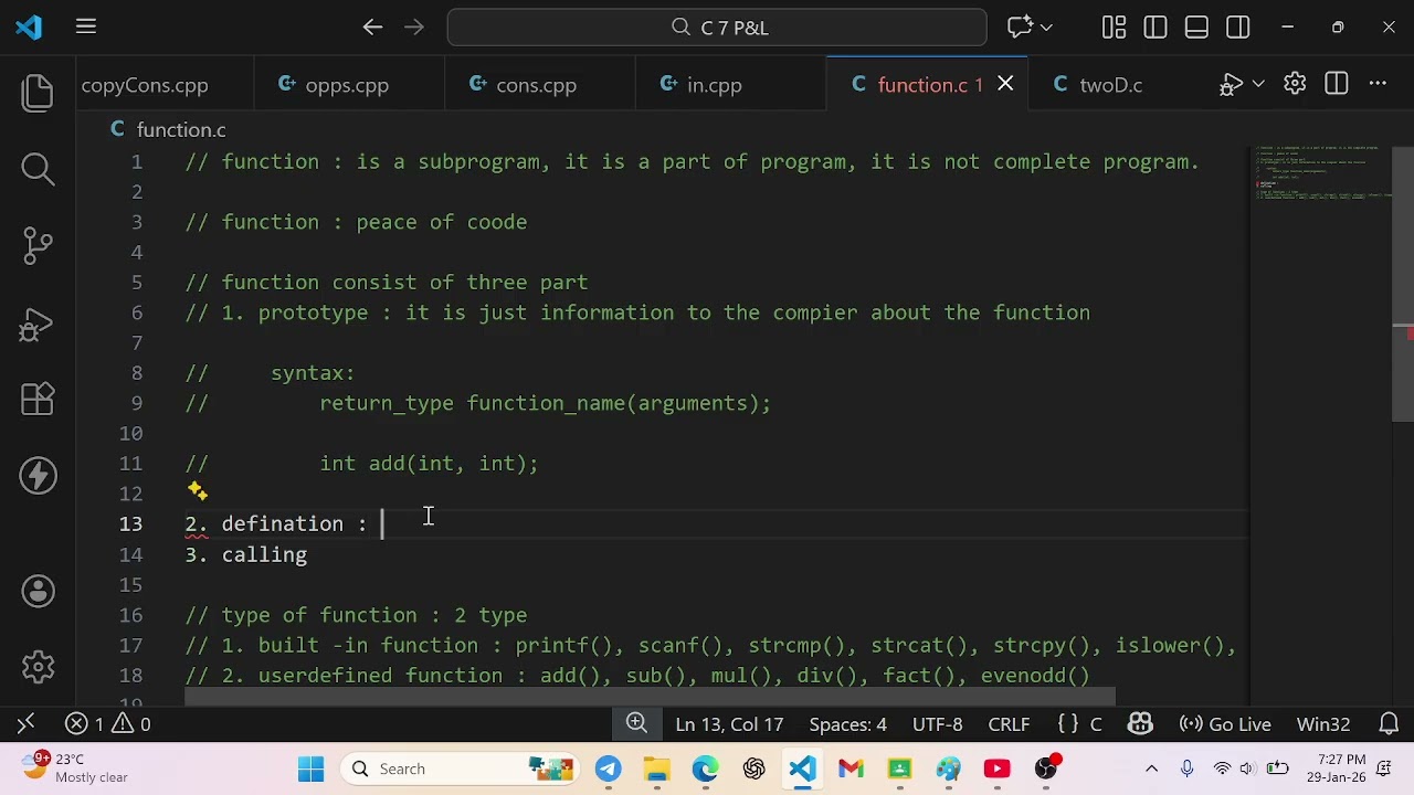 Function  Part 1 in C
