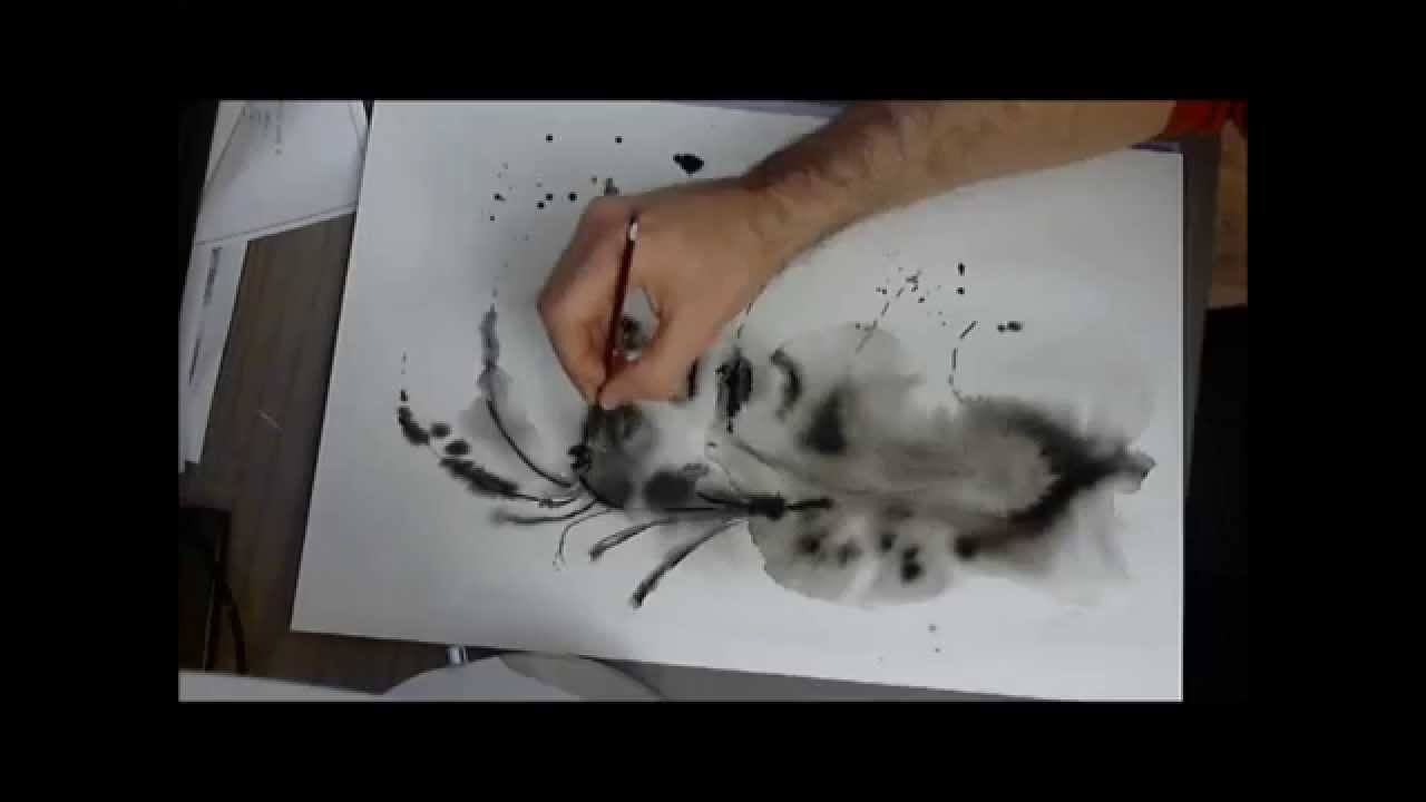 India ink portrait speed painting (encre de chine) by jeroy94