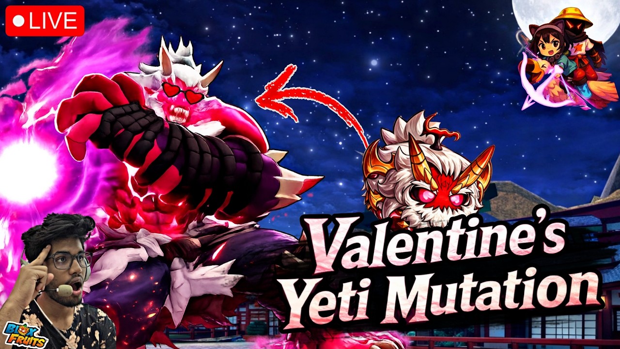 🔴 LIVE NOW – YETI MUTATION IS INSANE 😱 VALENTINE EVENT EXPLORING + GIVEAWAYS 💘 | BLOX FRUITS