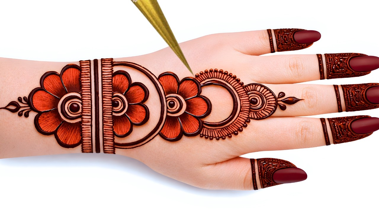 Very Easy Very Simple Beautiful Stylish Mehndi Design||#Mehndi Design For Front Hand Easy Style