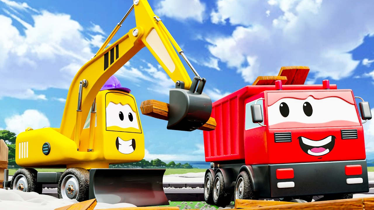 Construction Science Project 3D: Excavator & Dump Truck Rebuild Houses After Snowstorm Accident