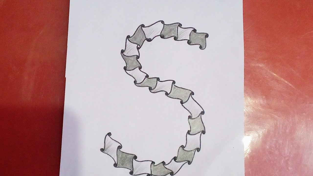 3d S letter drawing😱 step by step#viralvideo #drawing #pencilportrsit #easydrawing #drawingideas 