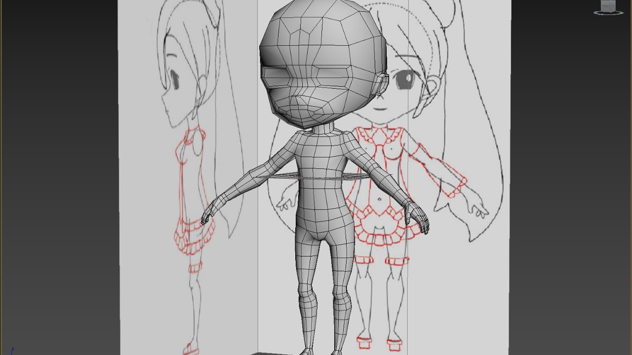 Anime Character Modeling Time Lapse Part 1-Body; Class lecture recap