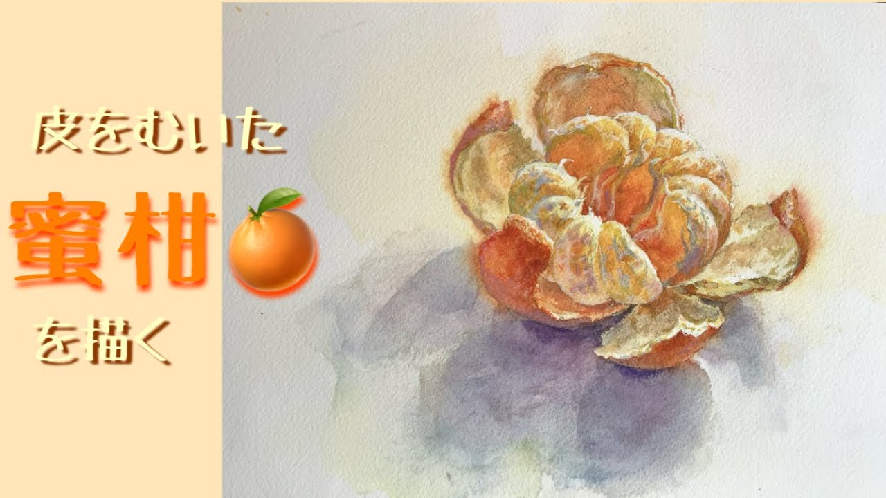 みかん（柑橘類）を描く  