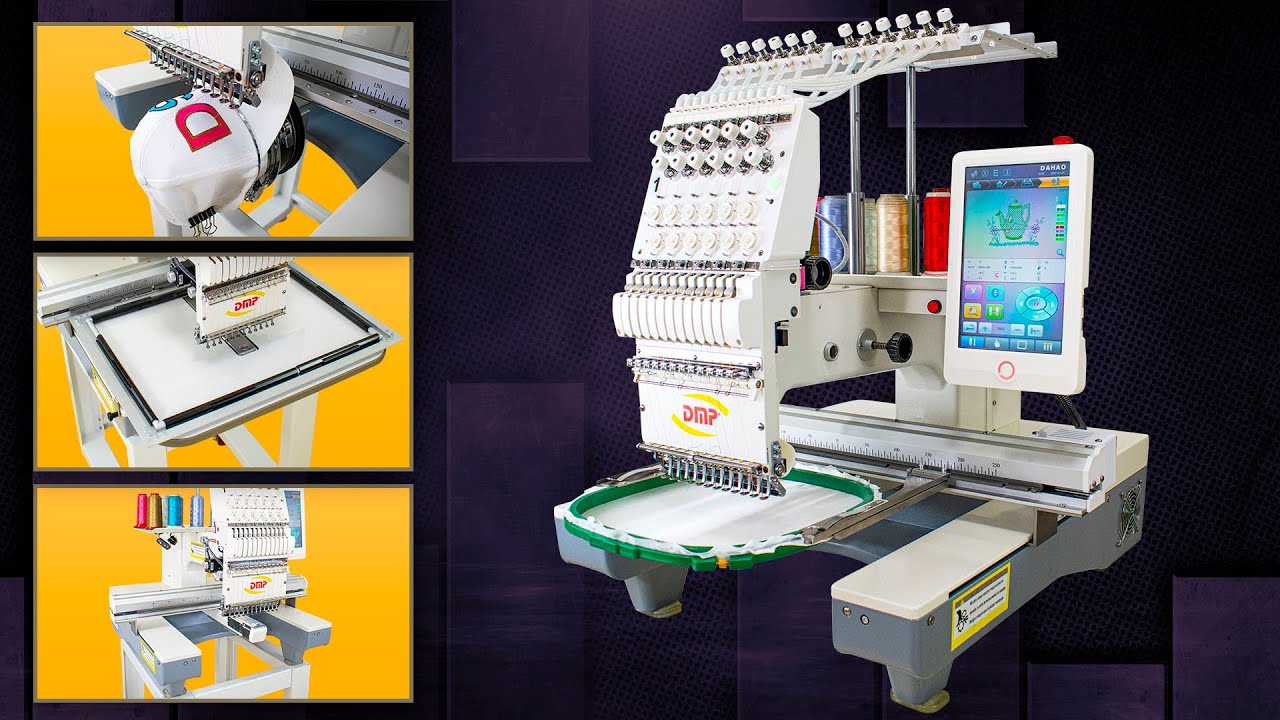 Máquina de bordar industrial eletrônica cilíndrica com 1 cabeça