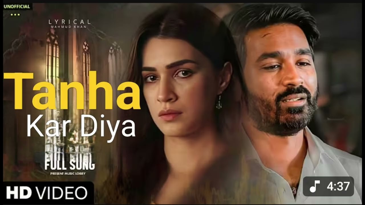 Tanha Kar Diya| Tere Ishq Mein| Latest release| Dhanush and Kriti 2025 song #song #love #sad 