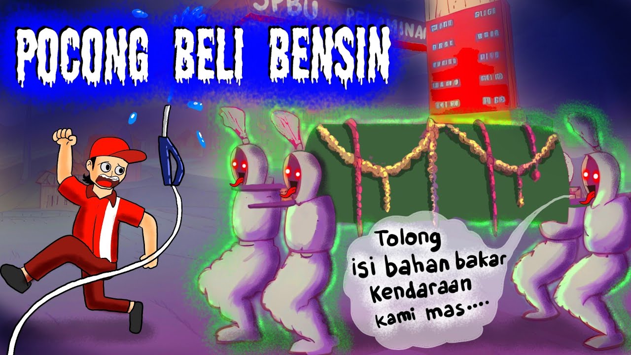 Mengerikan !! Cerita Horor Petugas POM BENSIN - Animasi Horor, Kartun Indonesia  #HORORMISTERI