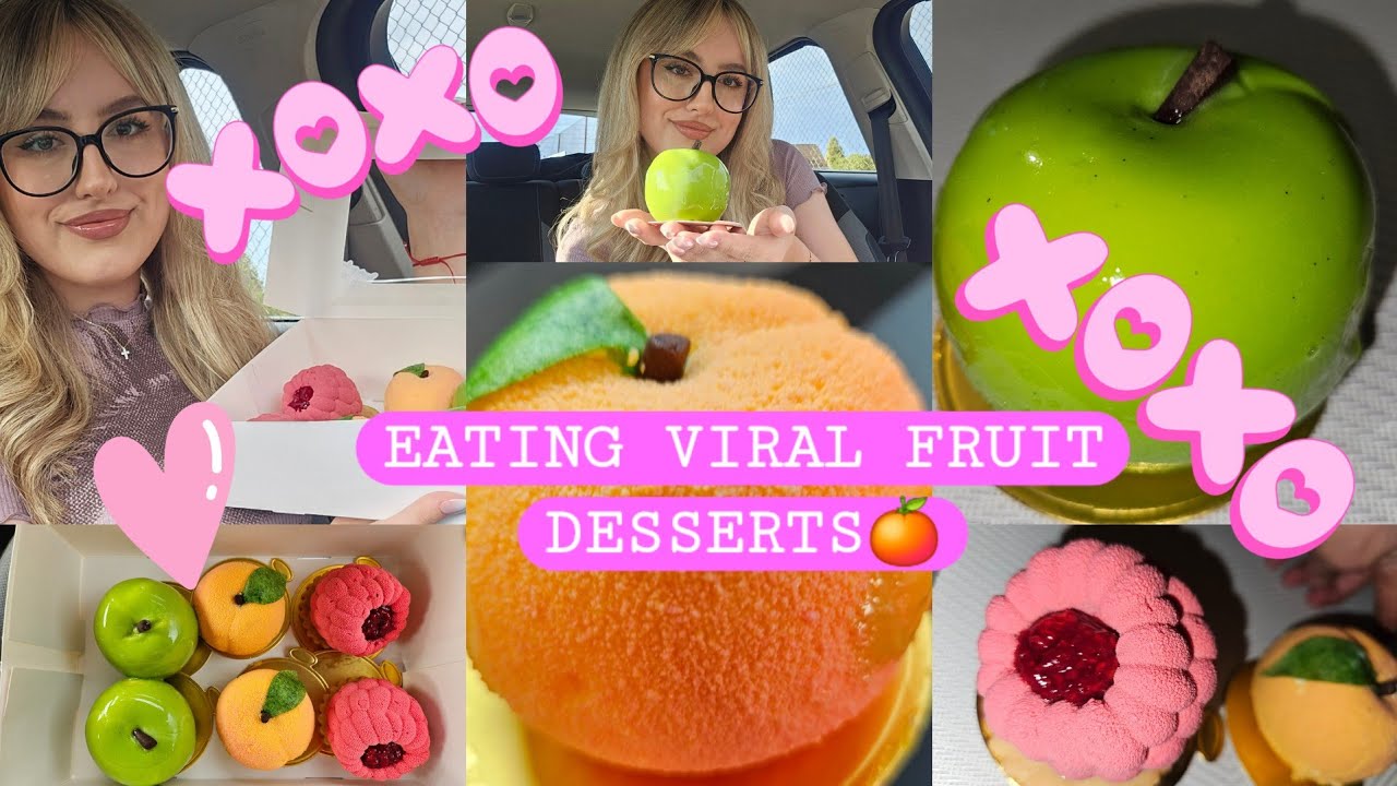 Eating and rating❤️the viral ASMR 3D beautiful fruit desserts🧁Trompe-l'oeil optical illusion🌟#eating