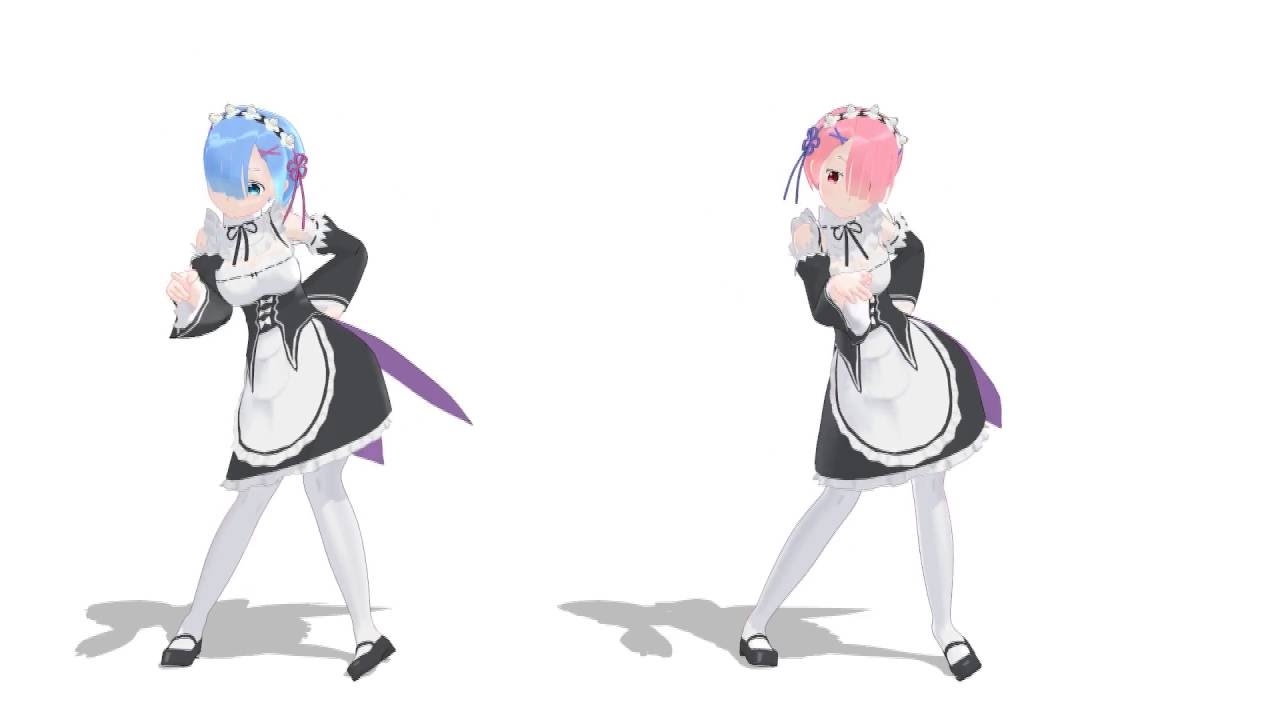 Rem & Ram dancing to Lupin by Kara [MMD] 1080p
