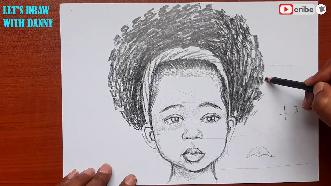 How to Draw a African American baby face Step by Step  , how to draw a black cute baby girl face