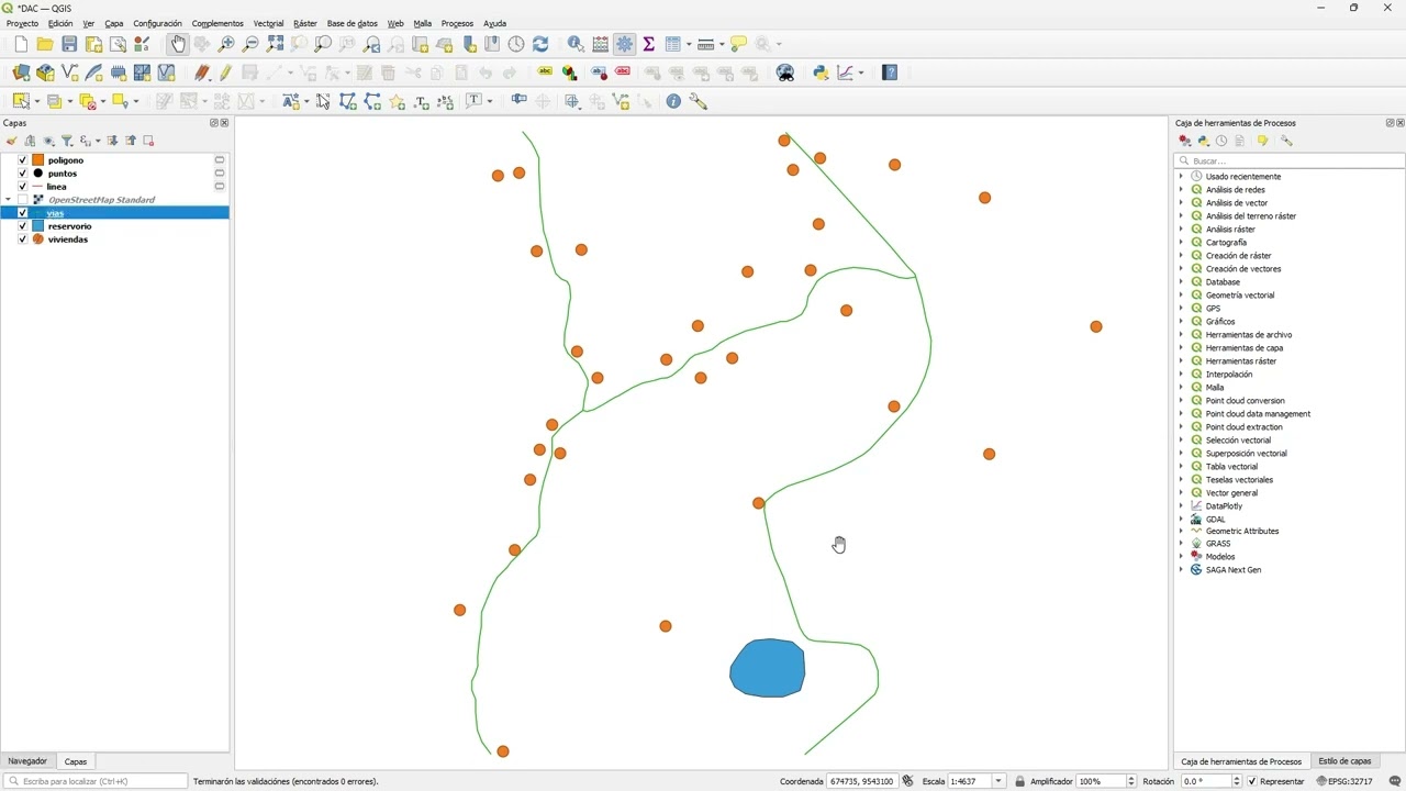Edición de vértices en QGIS