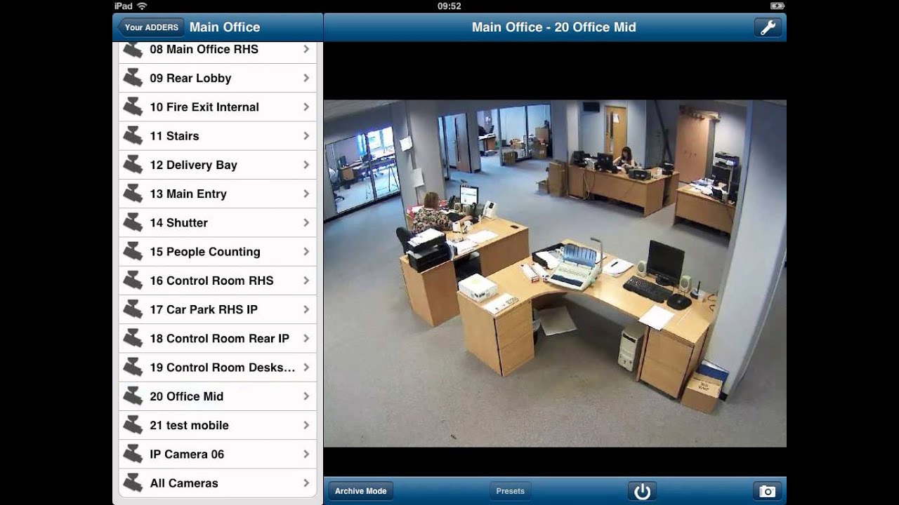 iAdder - IPad CCTV Viewer Demo Video www.metrosecurity.co.uk