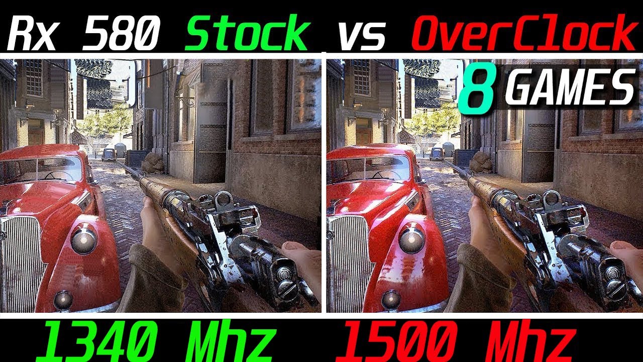 Rx 580 8 GB + Ryzen 5 2600 Test in 8 Games | Stock vs Overclock (oc)