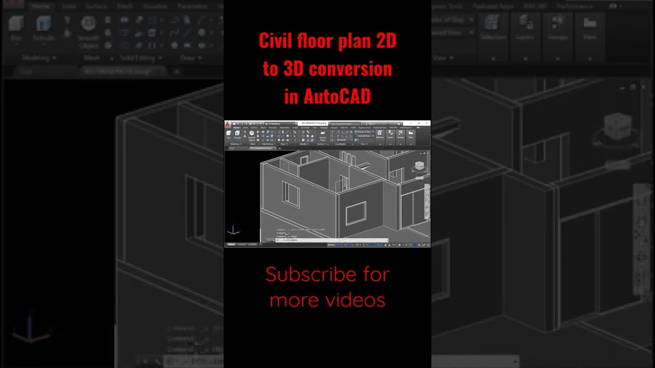 Civil Floor Plan 2D to 3D in AutoCAD. #civilplanning #homeplan #mecharch #3dplan #trendingsongs
