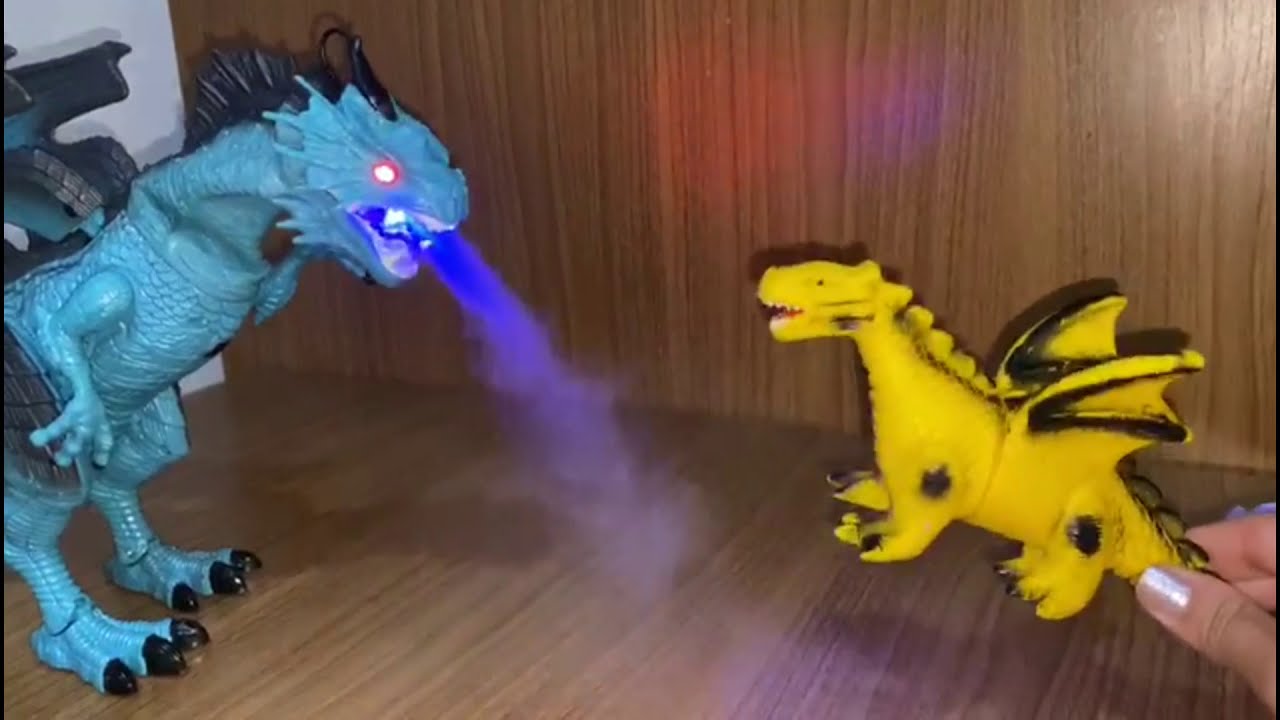 THORN O DRAGÃO DE GELO- Dimi brincando com o THORN playing with the ice dragon ice- dragonXdinosaurs