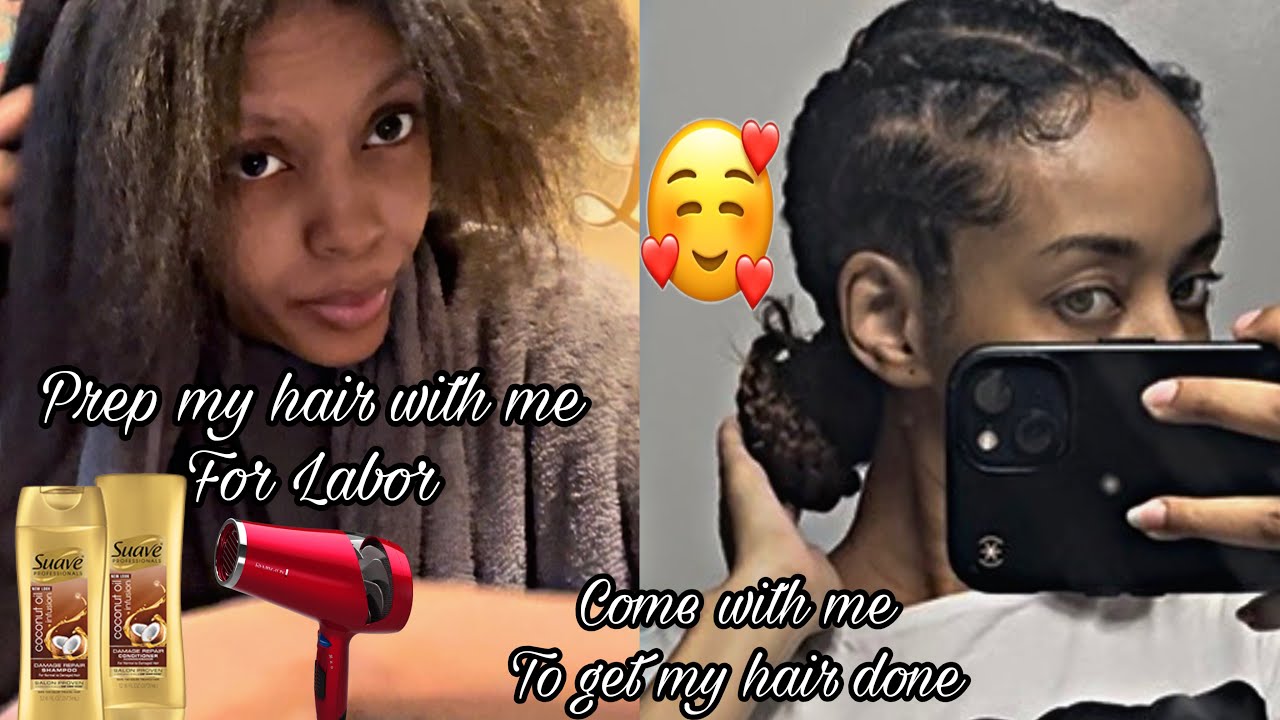 Prep my hair with me + Come with me to get my hair done for Labor 🤰🏽 