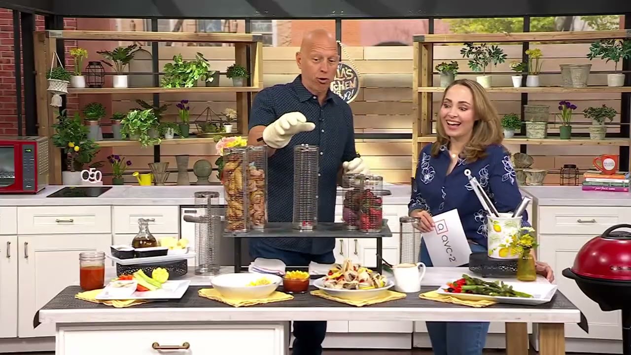 Technique 2-Pc Small & Large S/S Mesh Rolling Grill Baskets on QVC