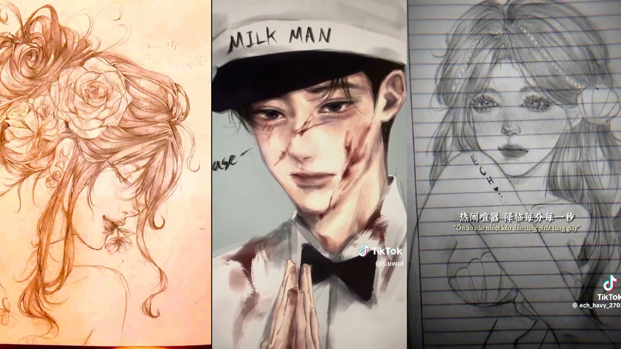 //tổng hợp //các video vẽ của các artis đại thần trên tik tok #🖌️🎨👨‍🎨🌹🌷😳🥰♥️🔥😘