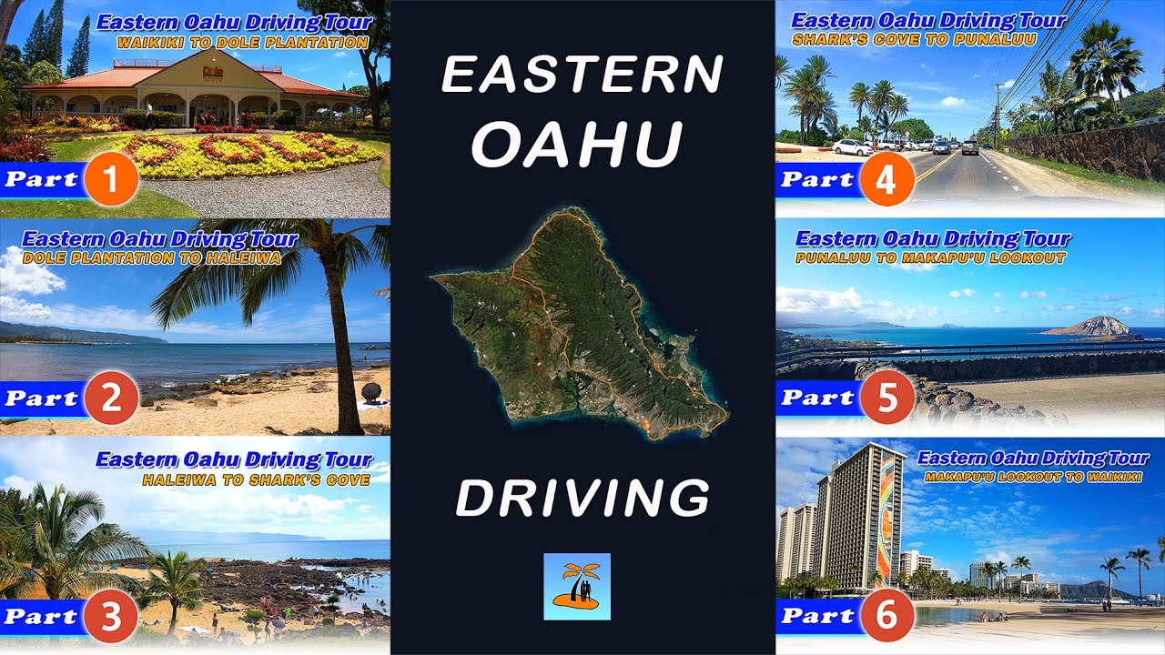 OAHU ISLAND DRIVING TOUR 🌈 Combined Pt 1 to Pt 6 🌴 Hawaii 4K Driving