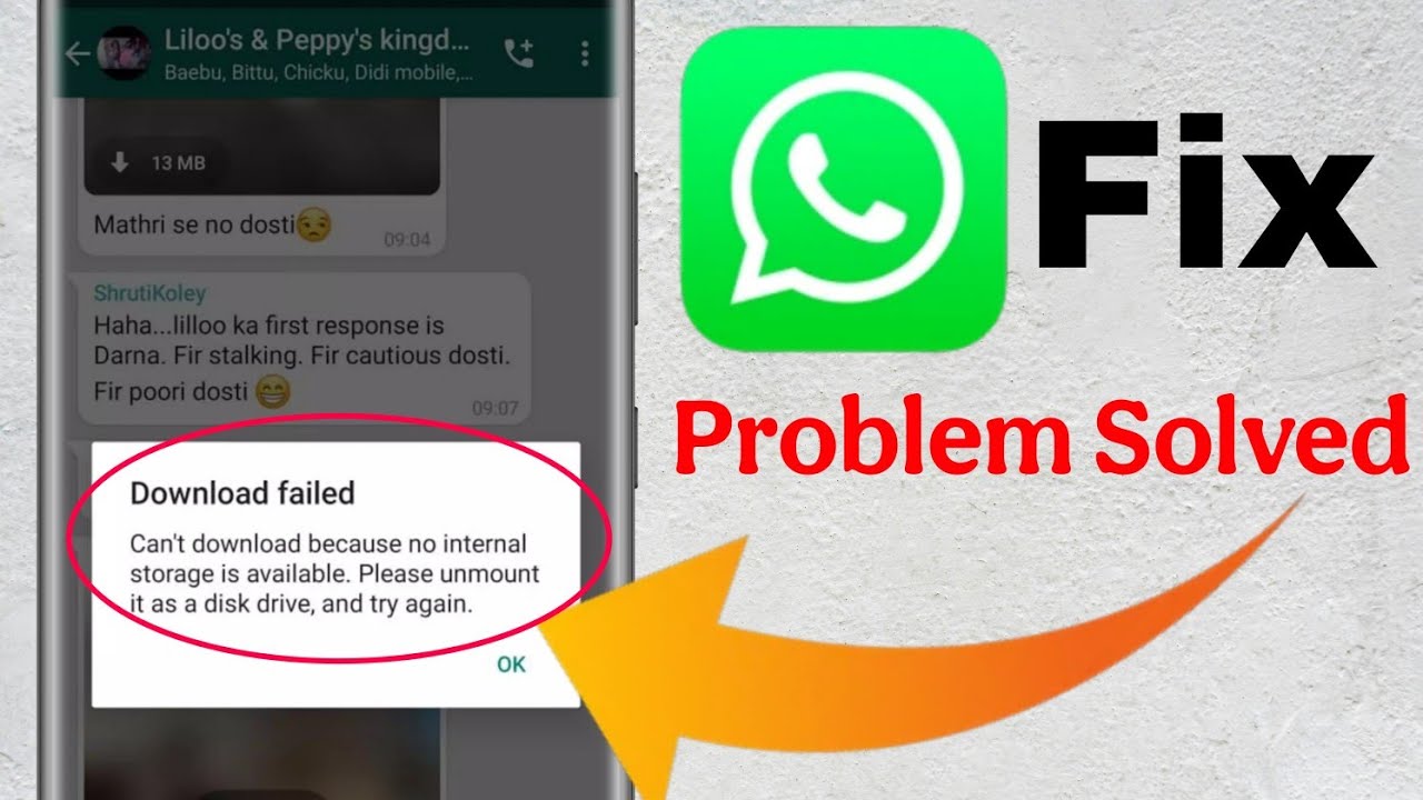How to fix can't download because no internal storage is available?