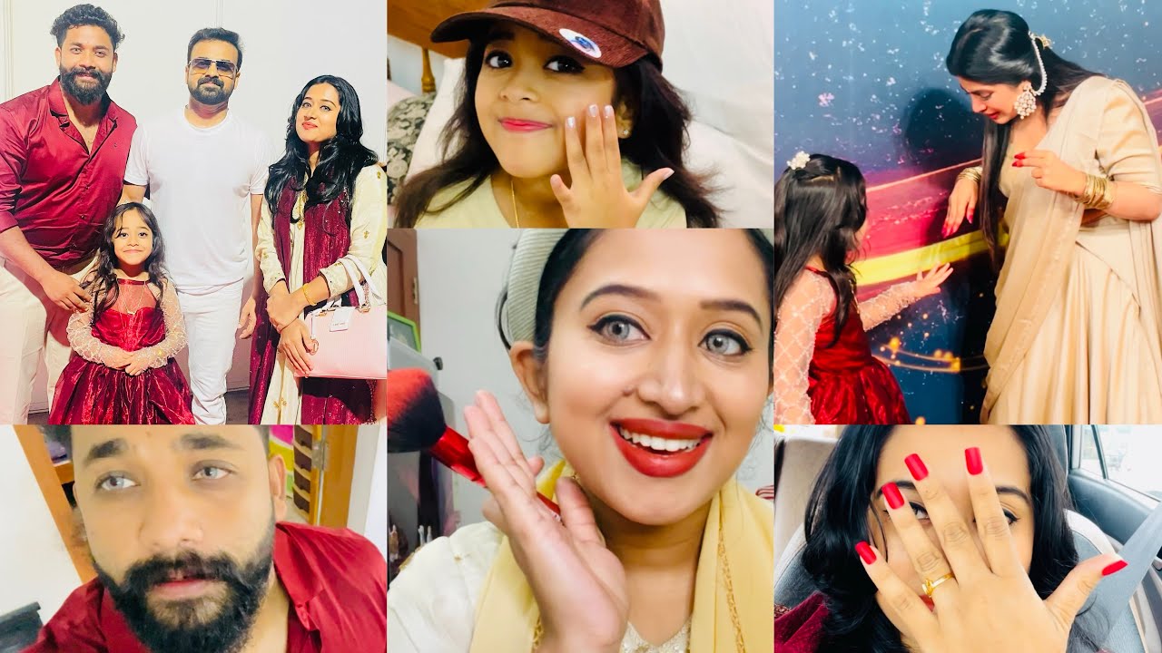 A complete makeup look 🌝✨ get ready with us for Mazhavil entertainment awards ❤️ #malutty #shanumubi