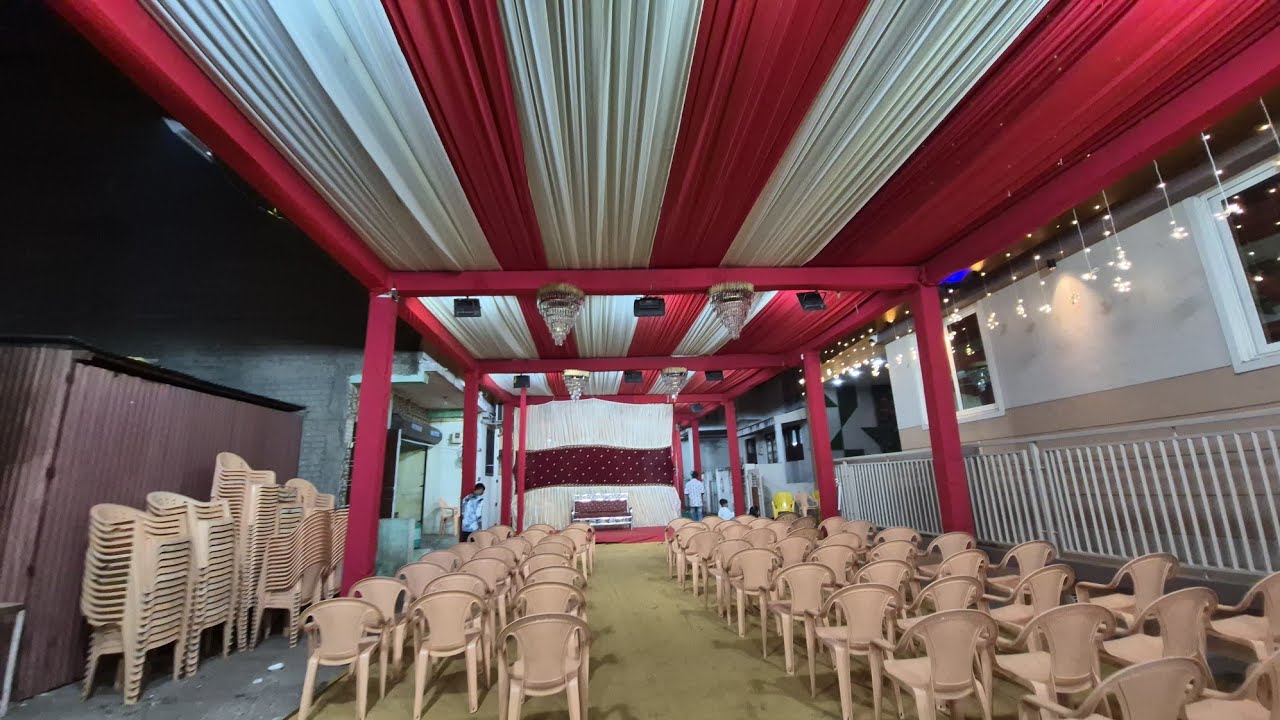 25×130 Trus Pillar Wedding Mandap 2025 Red And pista Colour combination Best Mandap