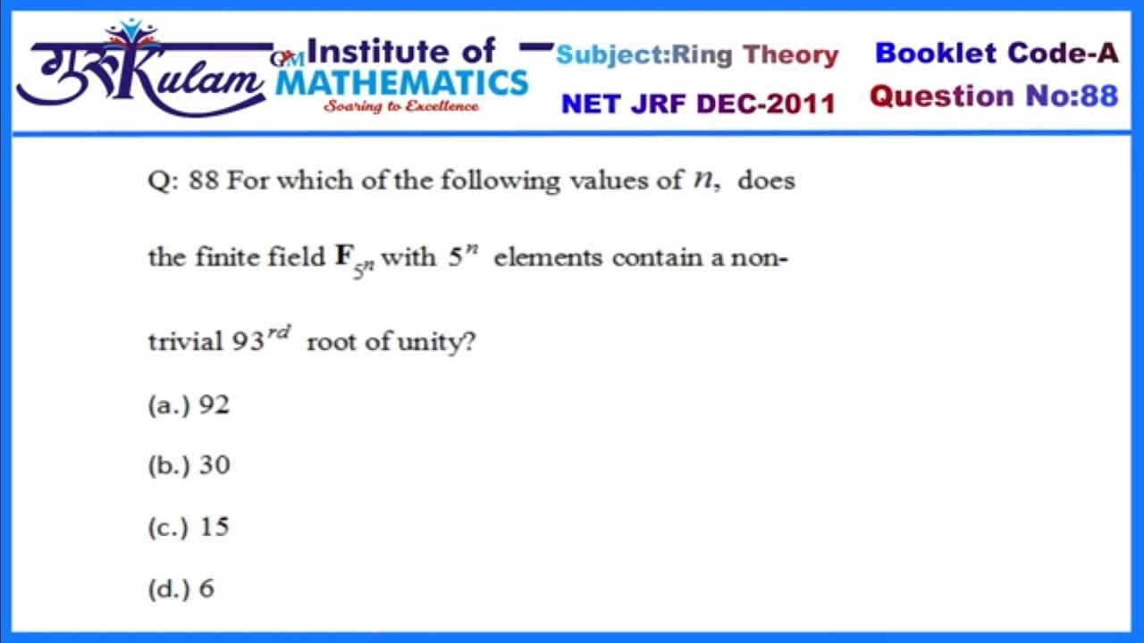 NET JRF DEC 2011 Q No 88